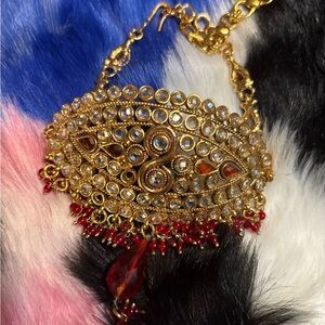 Gold and Red Statement Necklace